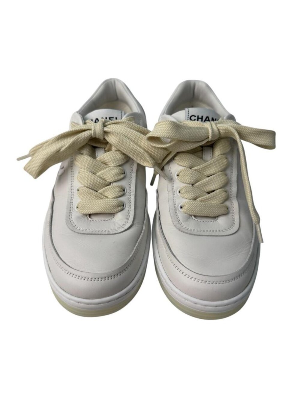 Chanel CC Logo Leather Sneakers - Picture 2 of 13